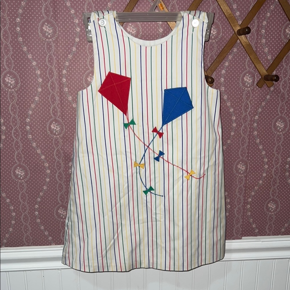 Vintage Primary Color Dress with Kite Design